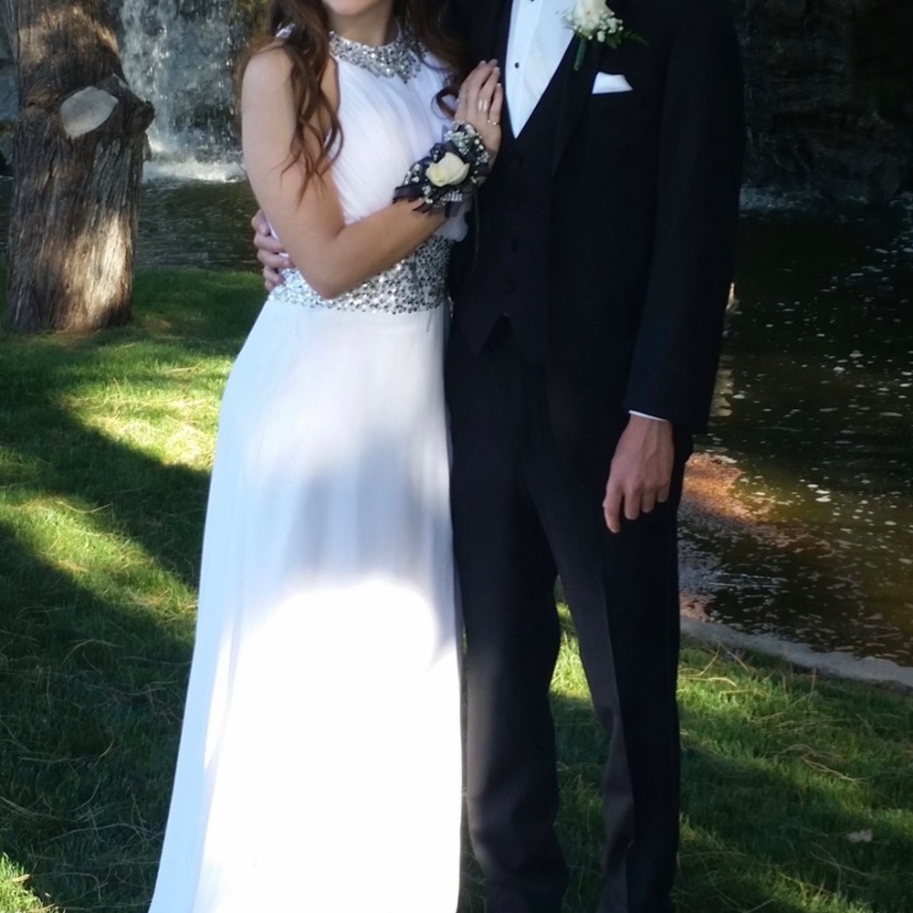 White/Silver Prom Dress